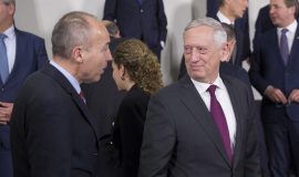 Damir Krsticevic (Minister of Defence, Croatia) talking with Jim Mattis (US Secretary of Defense)